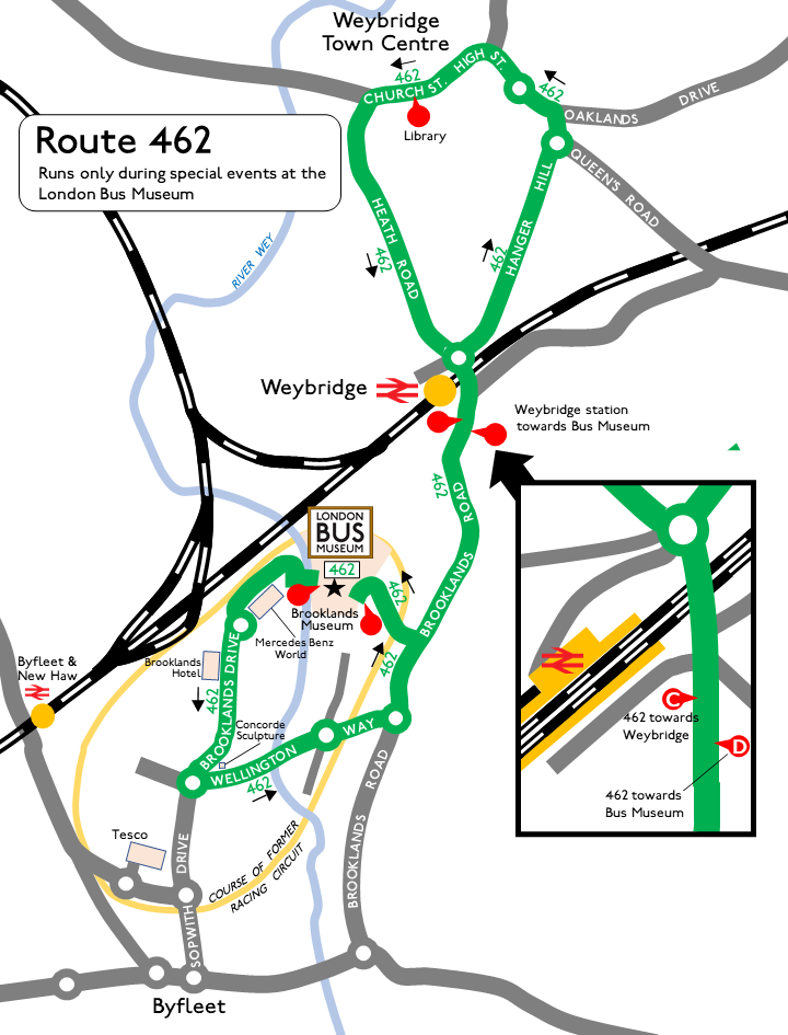 Event Day free bus rides - Route 462 map