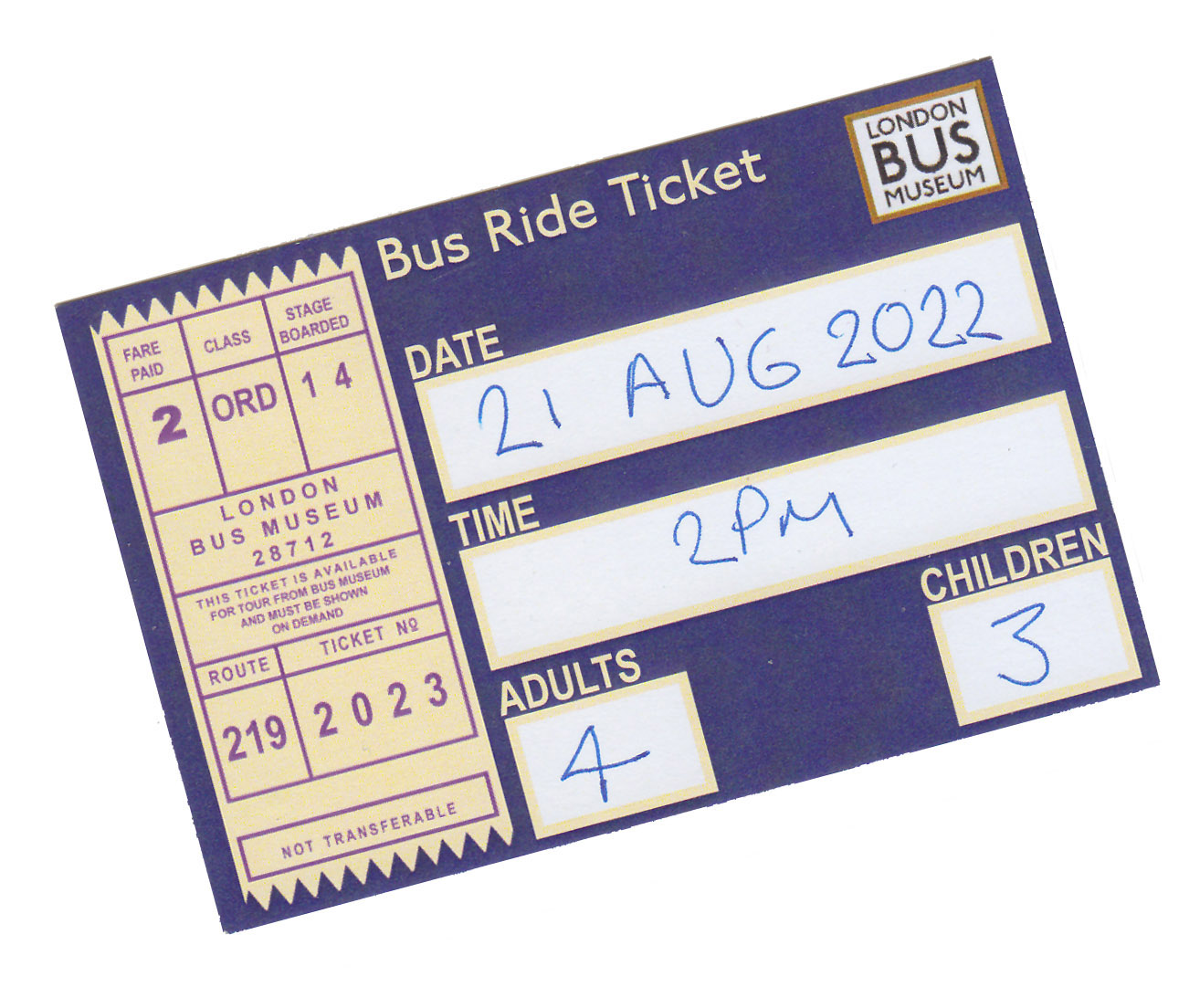 bus ride ticket