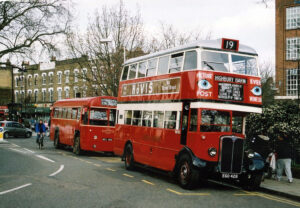 Last day of RM's on the 19 - 1 April 2005 with the Museum's STL2377 at Highbury Barn [Peter Osborn]