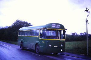 RF625 passes Ashtead Pond in Barnett Wood Lane during 1974 bound for Bookham Station [Graham Burnell]