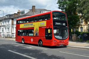 RATP Group (but soon to pass to First Bus) hybrid Volvo B5LH / Wright Gemini 3 VH45125; Kingston University; Penrhyn Road, Kingston; 29 July 2021 [David Harman]