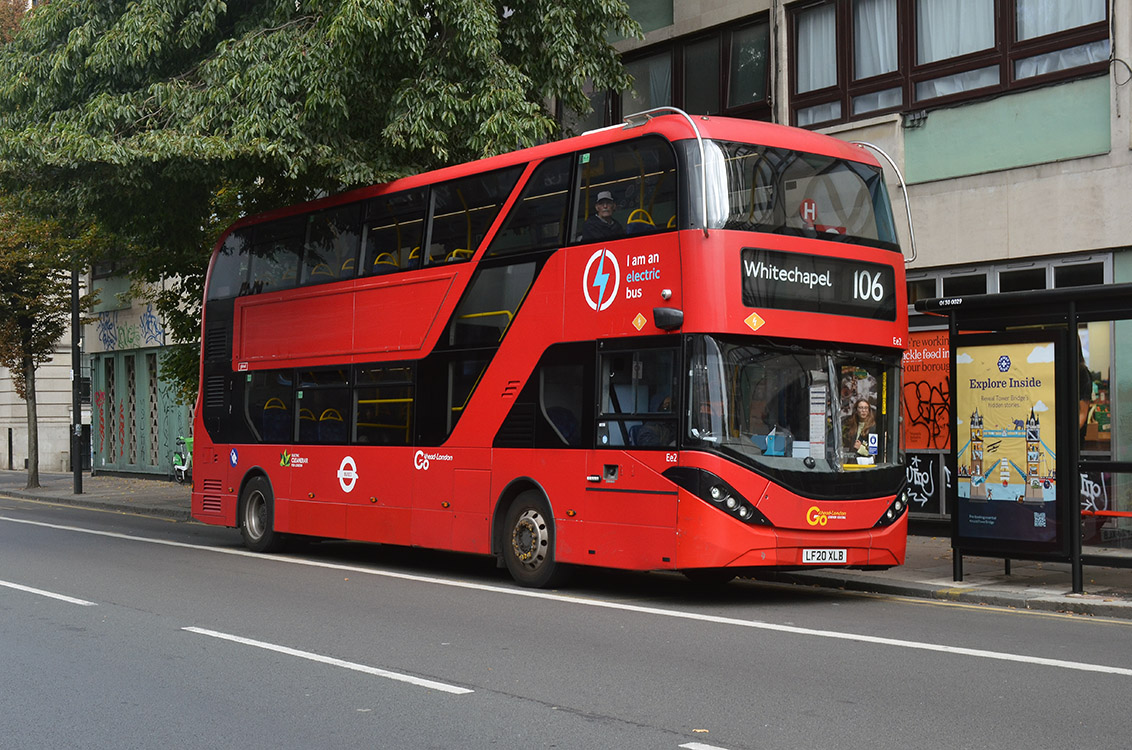 Go Ahead LondonBYD D8UR-DD ADL Enviro400EV Ee2 ~ Bethnal Green, Cambridge Heath Road ~ 27th September 2025 © David Harman