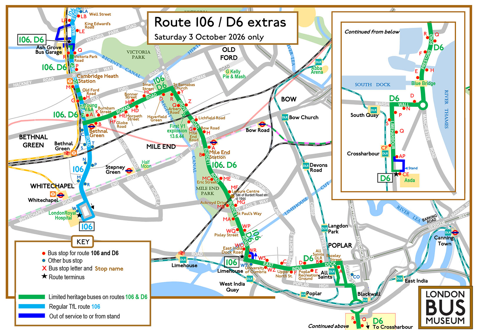 Route 106 / D6 extras map V6