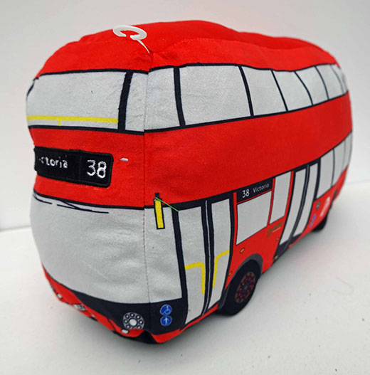 Super-soft pillow or cushion in the shape of a New Routemaster bus