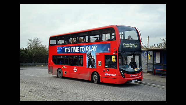 Stagecoach ADL Enviro 400H MMC 11037: route 474 ; North Woolwich; 24 November 2019 [David Harman]