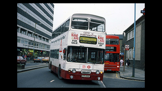 City of Portsmouth TD Leyland Atlantean VTP255L on temporary loan; Hounslow [David Bowker]