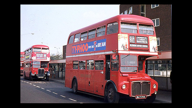 RM714 – on the 81B at Heathrow Central, late 1970s. Blinds tended to be correct on the 81B, as it wasn’t jointly worked, whereas 81As and 81Cs usually showed a mixture of blinds as they were worked off the 81 allocation. Andrew Harvey-Adams RM714 – on the 81B at Heathrow Central, late 1970s. Blinds tended to be correct on the 81B, as it wasn’t jointly worked, whereas 81As and 81Cs usually showed a mixture of blinds as they were worked off the 81 allocation. Andrew Harvey-Adams