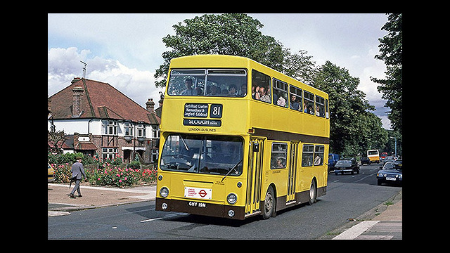 Former DMS1019 – with London Buslines in Bath Road, Hounslow in July 1985, the first month of the new contract. Richard Cripps Former DMS1019 – with London Buslines in Bath Road, Hounslow in July 1985, the first month of the new contract. Richard Cripps