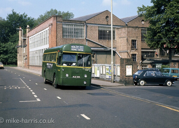 London Country RF540 (NLE540) ~ Reigate Garage ~ 26 May 1974 [Mike Harris]