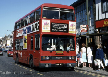 London Buses Leyland Titan T1066 [A66 THX] ~ Orpington High Street ~ 15 August 1986 [Mike Harris]