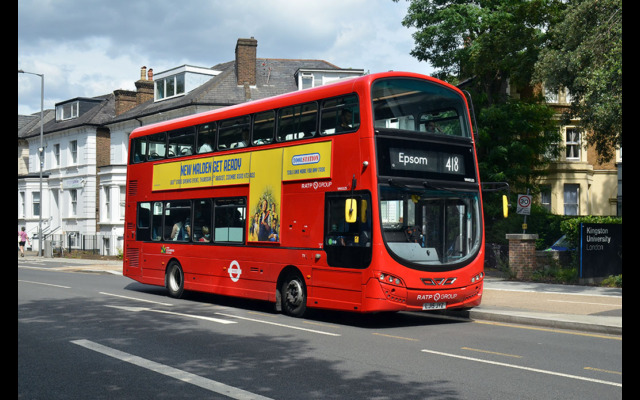 RATP Group (but soon to pass to First Bus) hybrid Volvo B5LH / Wright Gemini 3 VH45125; Kingston University; Penrhyn Road, Kingston; 29 July 2021 [David Harman]
