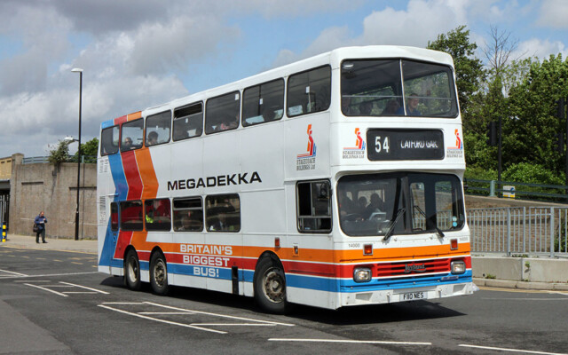 Stagecoach Megadekka Volvo Olympian guest visitor - Elmers End; May 2014 © David Bowker Stagecoach Megadekka Volvo Olympian guest visitor - Elmers End; May 2014 © David Bowker